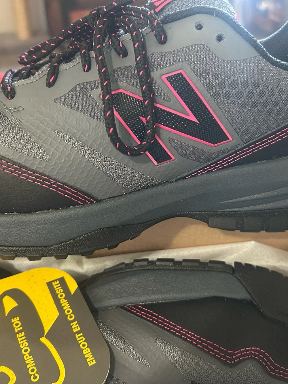 New Balance Black with Pink Accent Work Sneakers